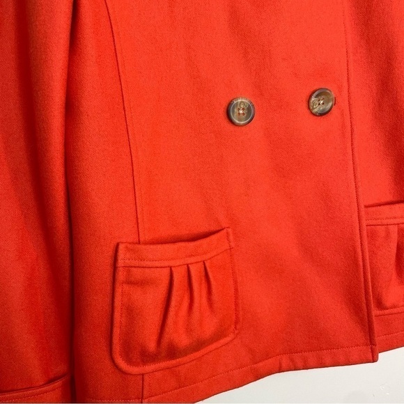 SUNDANCE Double Breasted New Horizons Orange Peacoat Size Medium - Picture 2 of 6